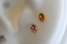 Load image into Gallery viewer, How Dare You - Oval / Pupil Hall - 14k Gold & Gemstone - Threadless End