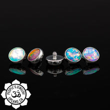 Load image into Gallery viewer, Threaded Bezel-Set Gem, 16g- 14g - Titanium