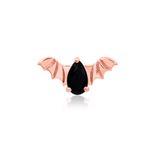 Load image into Gallery viewer, Bat w/ Black CZ - 14k Threadless End