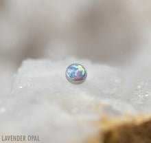 Load image into Gallery viewer, Threaded Bezel-Set Gem, 16g- 14g - Titanium