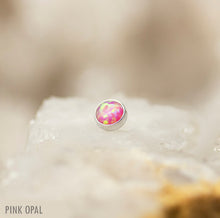 Load image into Gallery viewer, Threaded Bezel-Set Gem, 16g- 14g - Titanium