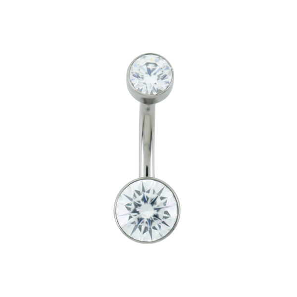 Bezel-Set Navel Curves - Titanium