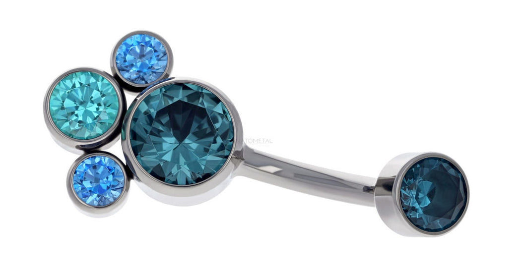 Gem Cluster Navel Curve - Titanium