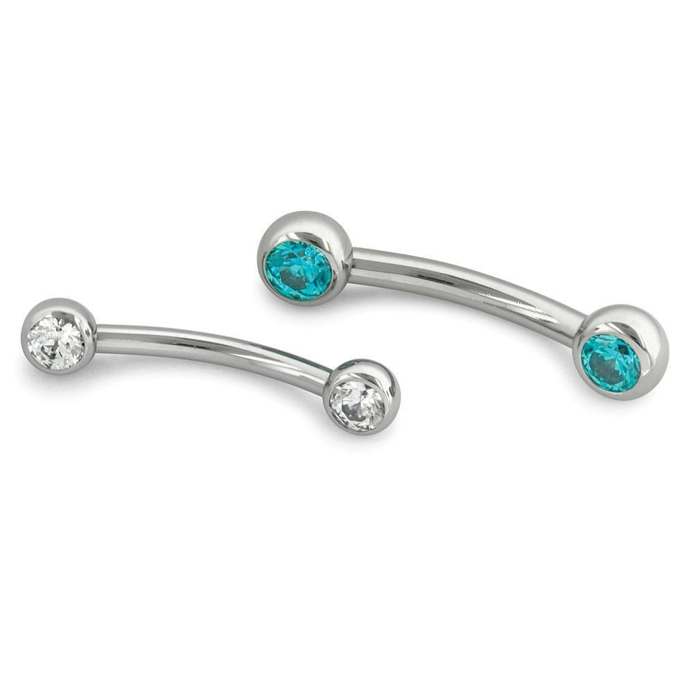 Threadless Gem Curve - 16g - Titanium