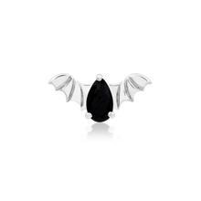 Load image into Gallery viewer, Bat w/ Black CZ - 14k Threadless End
