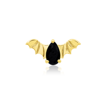 Load image into Gallery viewer, Bat w/ Black CZ - 14k Threadless End
