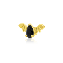 Load image into Gallery viewer, Bat w/ Black CZ - 14k Threadless End
