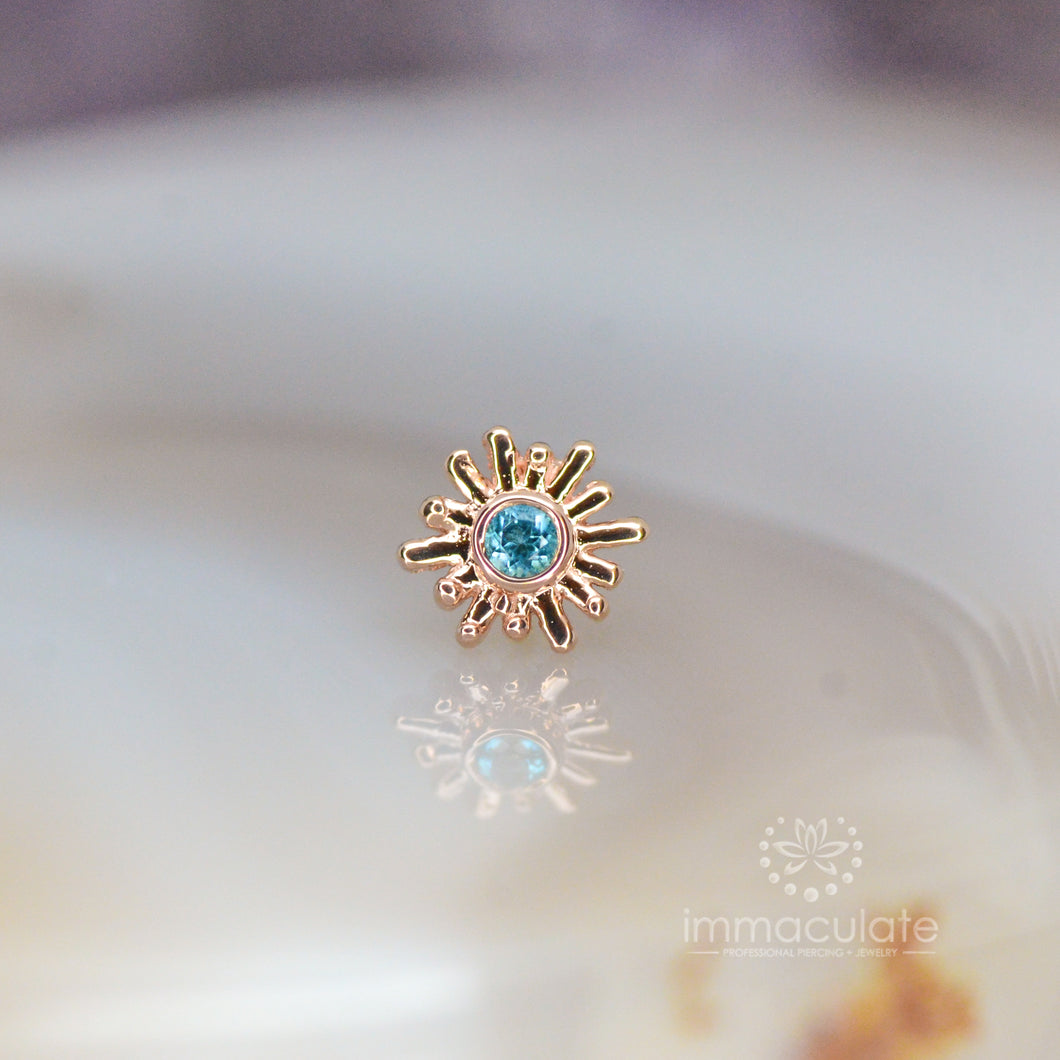 Sun Ray - 14k Threadless End