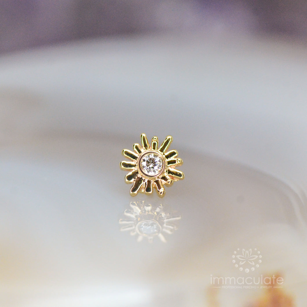 Sun Ray - 14k Threadless End