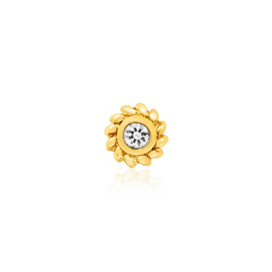Braided Bezel CZ - 14k Threadless End