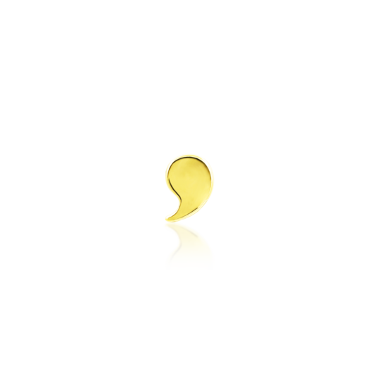 Gold Comma - 14k Threadless End