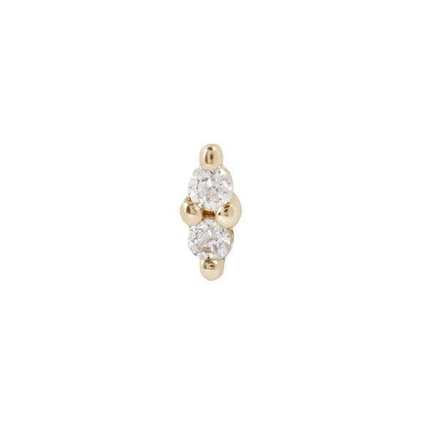Diamond Mishka 2-Gem - 14k Threadless End